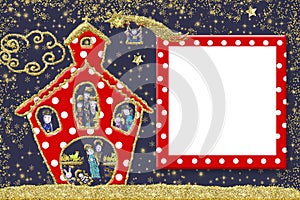 Cute Christmas frame greeting card