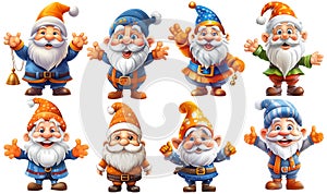 cute Christmas gnome Clip Art Set, generated ai