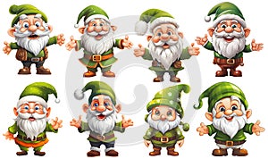 cute Christmas gnome Clip Art Set, generated ai