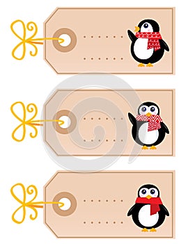 Cute christmas Penguin tags