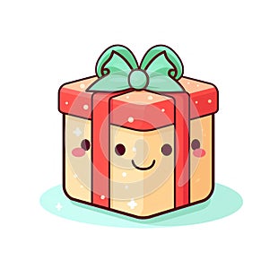 a cute Christmas presen boxan simple line art