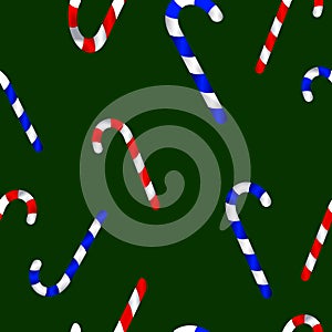 Cute Christmas seamless pattern with candy canes