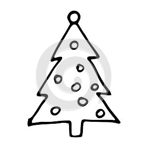 Cute christmas tree drawing.