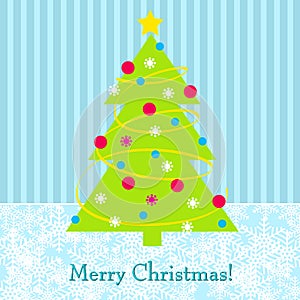 Cute Christmas tree greeting card