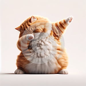 Cute chubby cat dab dance, Generative AI