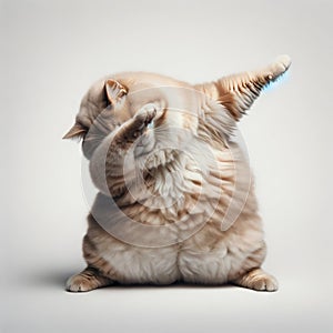Cute chubby cat dab dance, Generative AI