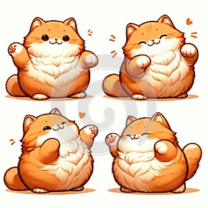 Cute chubby cat dab dance, Generative AI