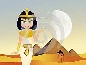 Cute Cleopatra queen cartoon