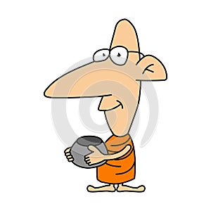Cute clipart of monk on cartoon version