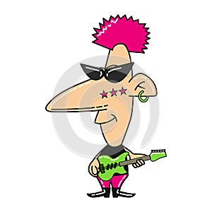 Cute clipart of rocker star on cartoon version