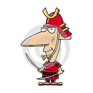 Cute clipart of samurai on cartoon version