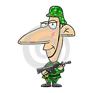 Cute clipart of soldier on cartoon version