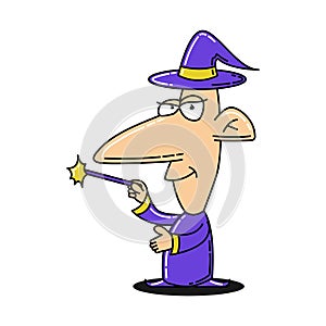 Cute clipart of wizard on cartoon version