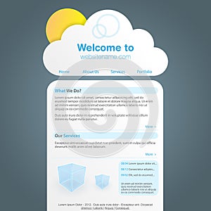Cute cloud shaped website design