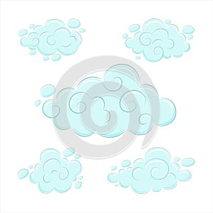 Cute clouds in cartoon style. EPS10 vector graphics.