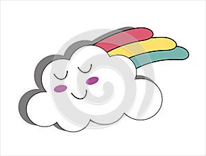Cute clouds. Cute cloud cartoon. Suitable for design on children\'s books
