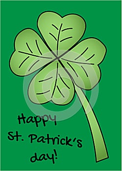Happy St. Patrick s Day Greeting with Shamrock - clover leaf Design Vector Illustration photo