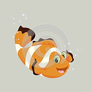 Cute clown fish cartoon