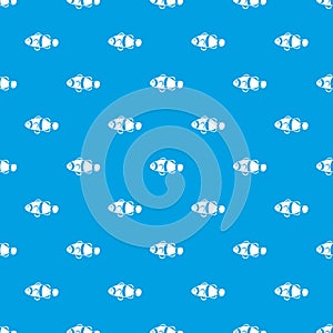 Cute clown fish pattern seamless blue