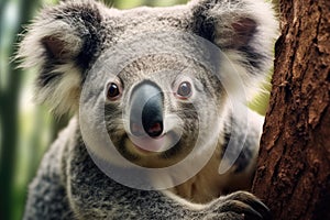 cute coala bear portrait close up AI generated