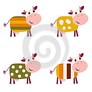 Cute color pattern Cows collection.
