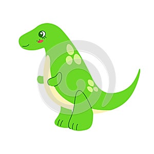 Cute colored dinosaur T Rex doodle. Vector illustration in cartoon style isolated on white