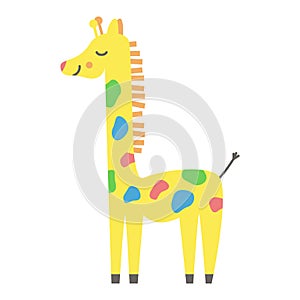 Cute colorful african giraffe sleeping adorable