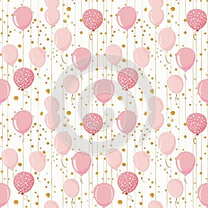 Cute colorful balloons Seamless pattern background