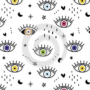 Cute colorful eyes pattern. Wallpaper