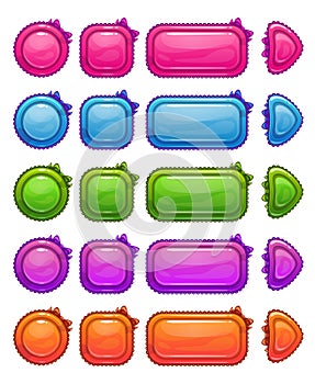 Cute colorful glossy girlie buttons