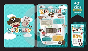 Cute colorful kids meal menu