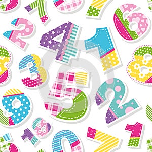 Cute colorful numbers pattern