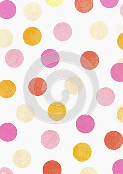 Cute and colorful polka dot pattern with texture