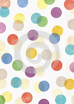 Cute and colorful polka dot pattern with texture