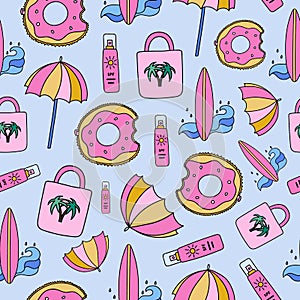 Cute colorful seamless pattern with