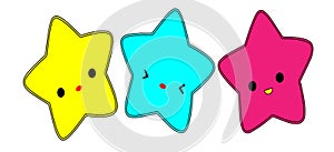 Cute colorful stars divider frame playful decorative vector design element