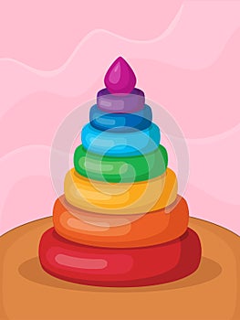 Cute colorful toy pyramid