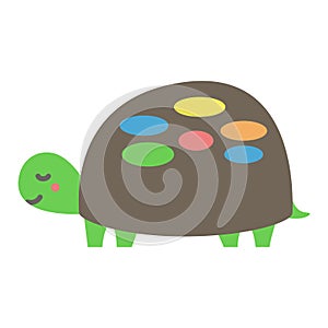 Cute colorful turtle simple childish illustration
