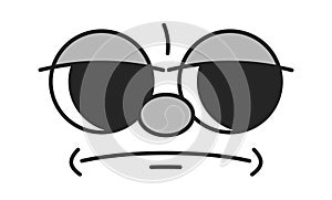 Cute comic face displeased grimace