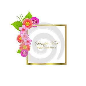 Cute Congratulation Postcard with Spring Flowers