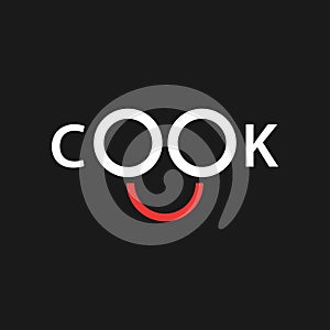 cute cooking lettering vector logo icon