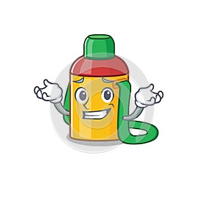 Cute and Cool Grinning kids water bottle Scroll mascot cartoon style