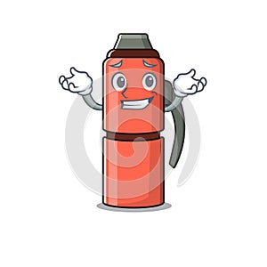 Cute and Cool Grinning thermos bottle Scroll mascot cartoon style
