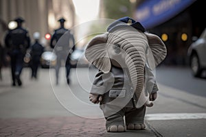 Cute Cop Pachyderm: Award-Winning Pet Photo with Canon EOS 5D Mark IV DS photo