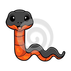 Cute copperbelly water snake cartoon