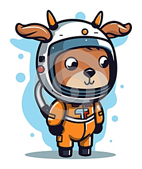 Cute corgi dog in astronaut suit with helmet, space explorer theme. Puppy in space gear, cartoon animal adventure vector