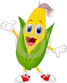 Cute corn cartoon character