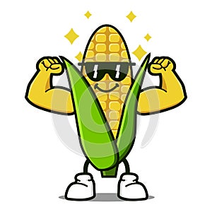 Cute corn cartoon mascot character