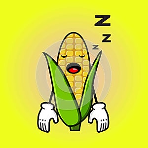 Cute corn cartoon mascot character