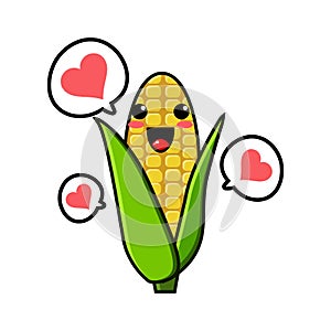 Cute corn cartoon mascot character